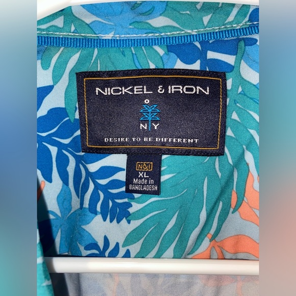 NEW Nickel and Iron floral button down shirt - Picture 3 of 3